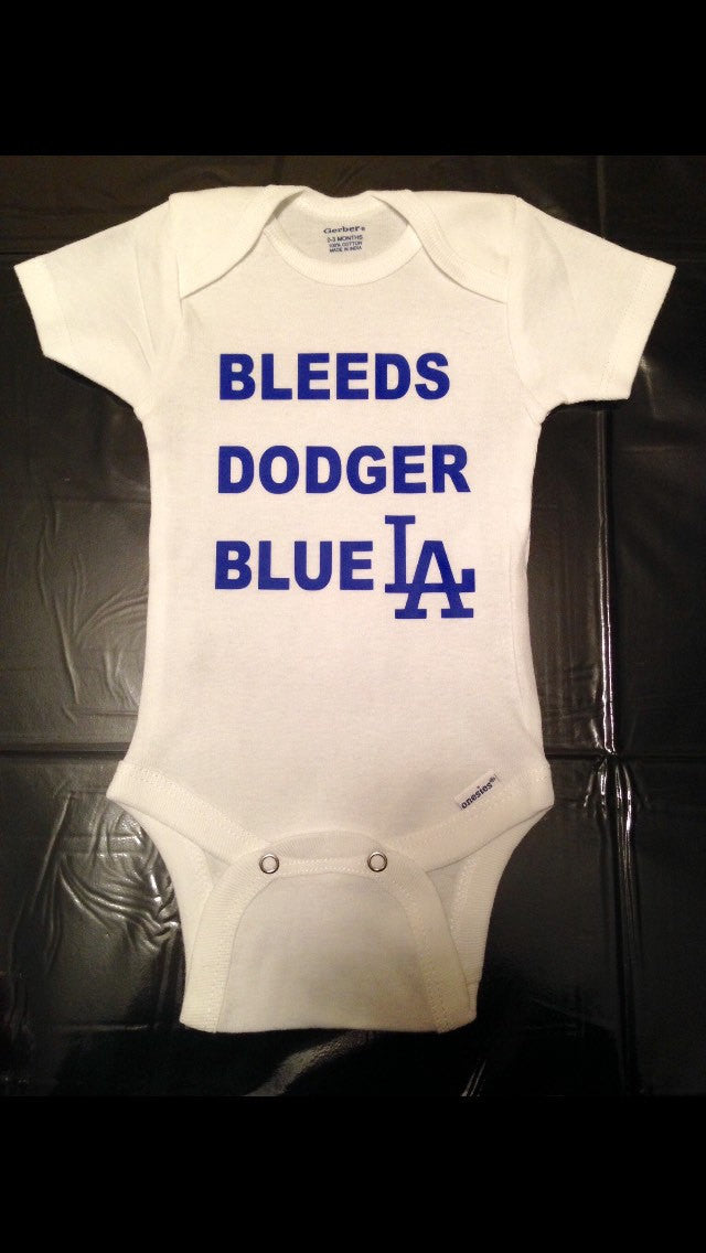 Dodgers Onesie, Baby Dodgers, LA Dodgers, Bleeds Dodger Blue