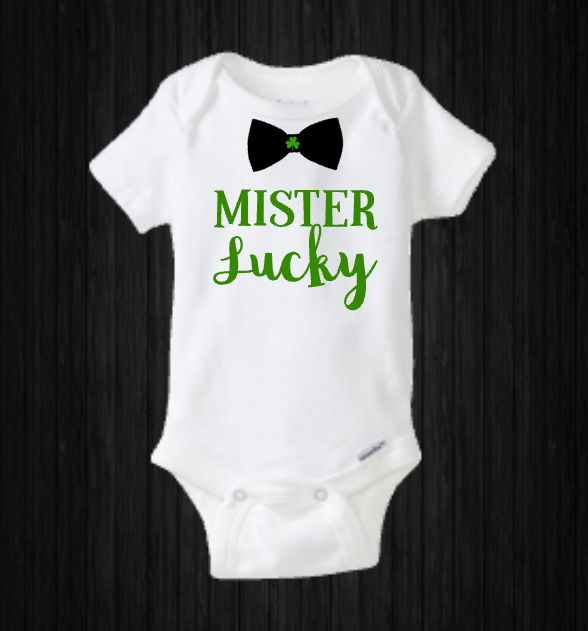 Mister Lucky Shirt, Baby Boy Onesie, St Patrick’s Day