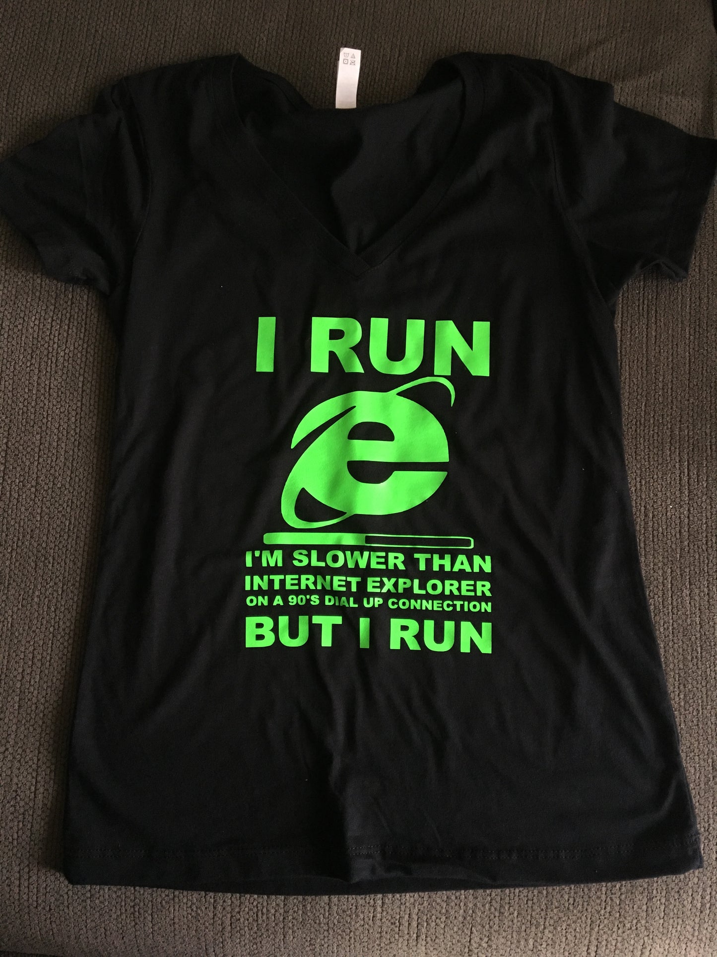 Women's Funny Shirt, I RUN slow but I RUN, Internet, 90's, Exercise Workout Gym