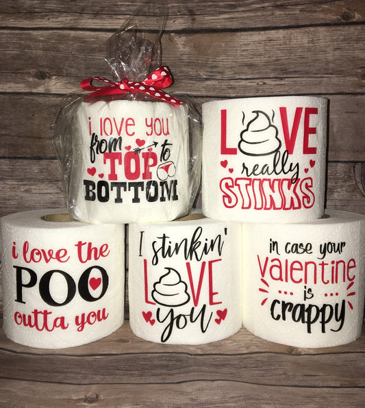 Funny Valentine’s Day Toilet Paper Gift, Love Happy Vday