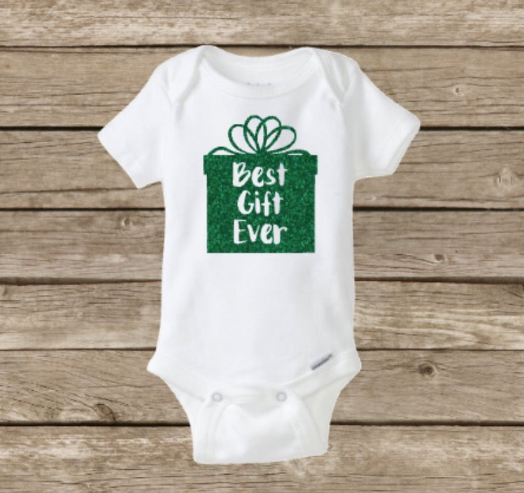 Christmas Baby Onesie, Best Gift Ever, Baby's First