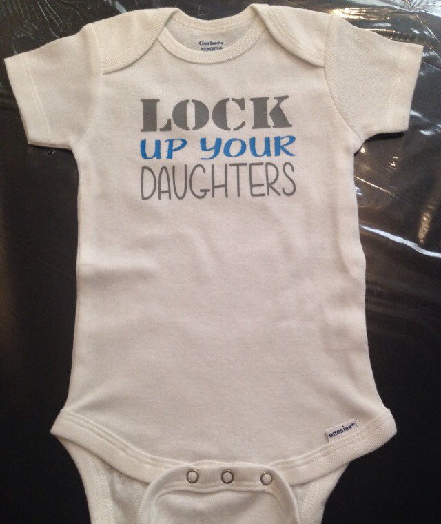 Boy Onesie, Baby Boy Shirt, Lock up Your Daughters, Funny Baby Onesie, Baby Shower, New Baby