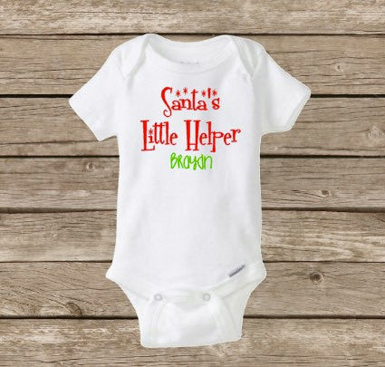 Christmas Onesie, Santa's Little Helper, Baby Onesie, Santa Claus, Baby First Christmas