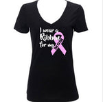 I Wear A Ribbon For My Mom, Breast Cancer Awareness, Pink Ribbon, Women's Shirt