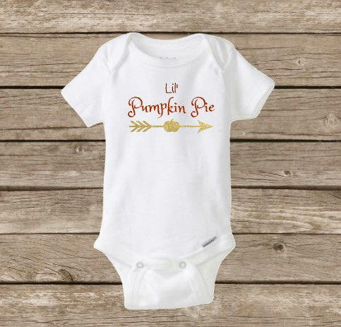 Lil Pumpkin Pie Onesie, Little Pumpkin Thanksgiving Baby, Happy Fall