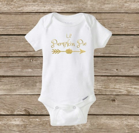 Lil Pumpkin Pie Onesie, Little Pumpkin Thanksgiving Baby, Happy Fall