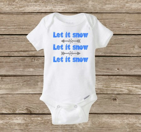 Let It Snow Baby Onesie, Christmas Snowflakes