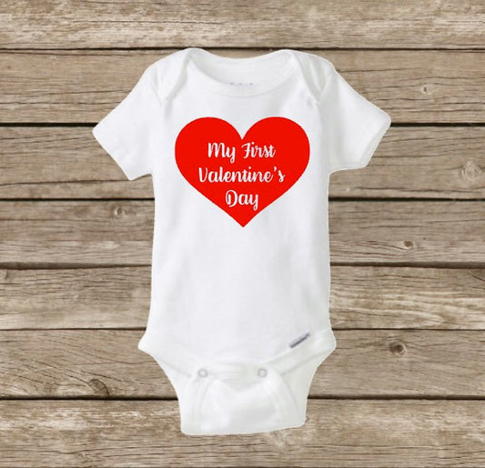 My First Valentine's Day, Baby Onesie, Baby's First