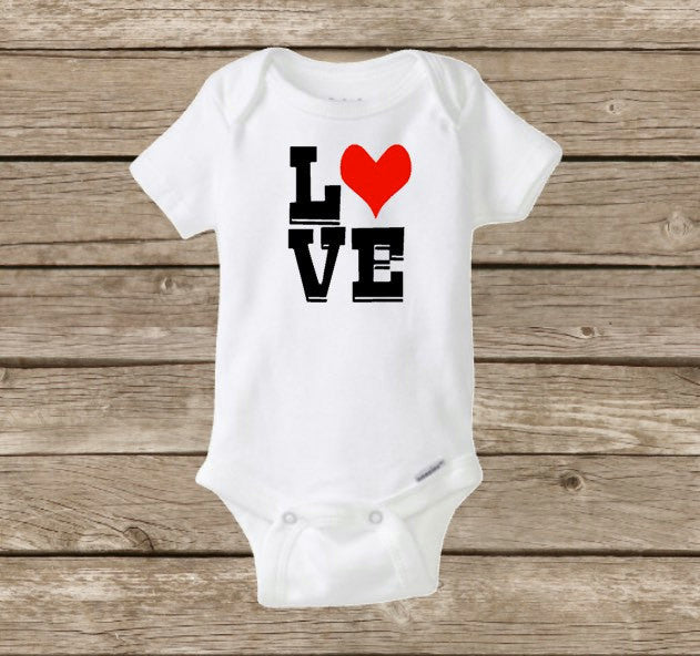 Valentine's Day Onesie, LOVE Baby Onesie, Baby's First Valentine's Day