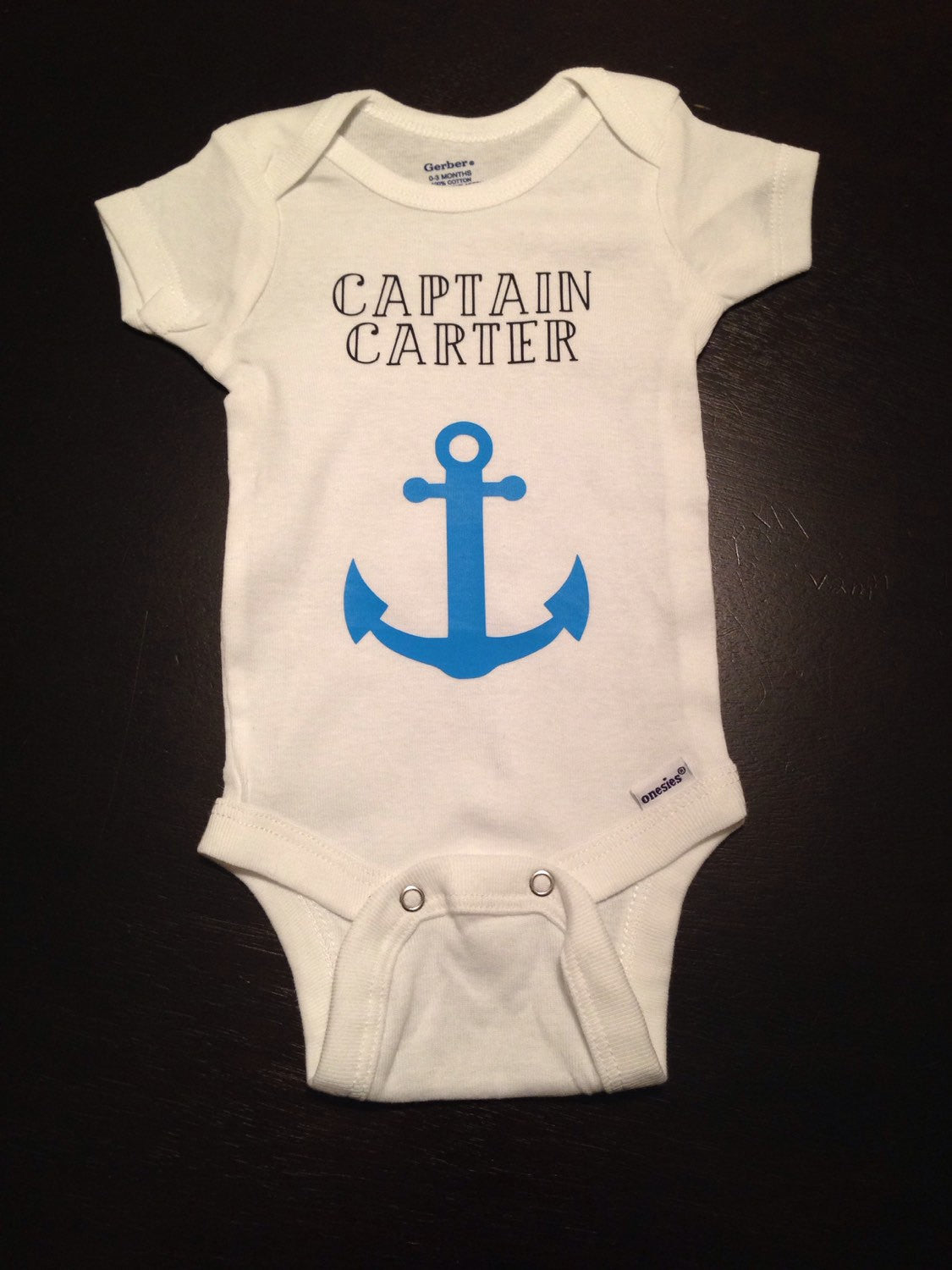 Who's the Captain? Baby Nautical Anchor Pirate Baby Onesie, Baby Shower Gift