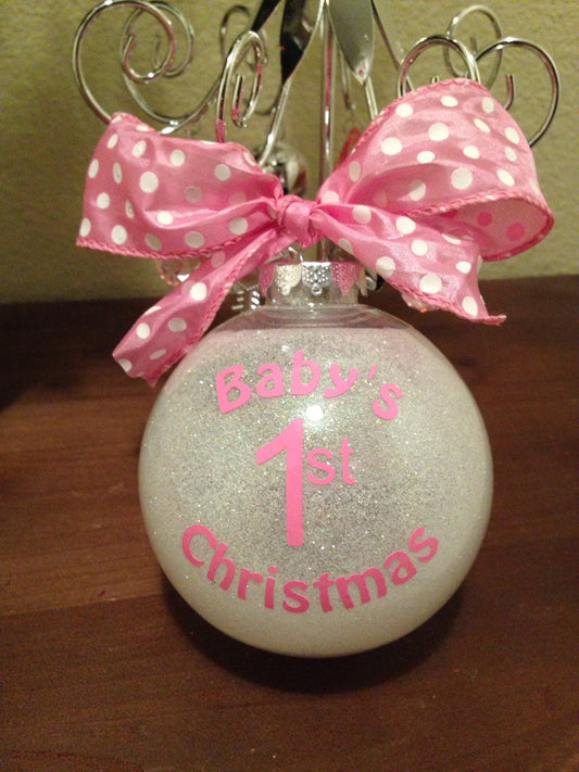 Baby Girls FIRST CHRISTMAS Ornament Bulb