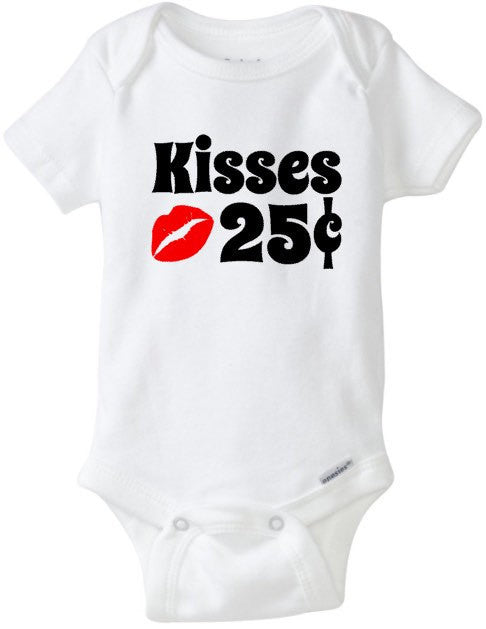 Valentine's Day Baby Onesie, My First Valentines Day, Kisses 25 Cents Love