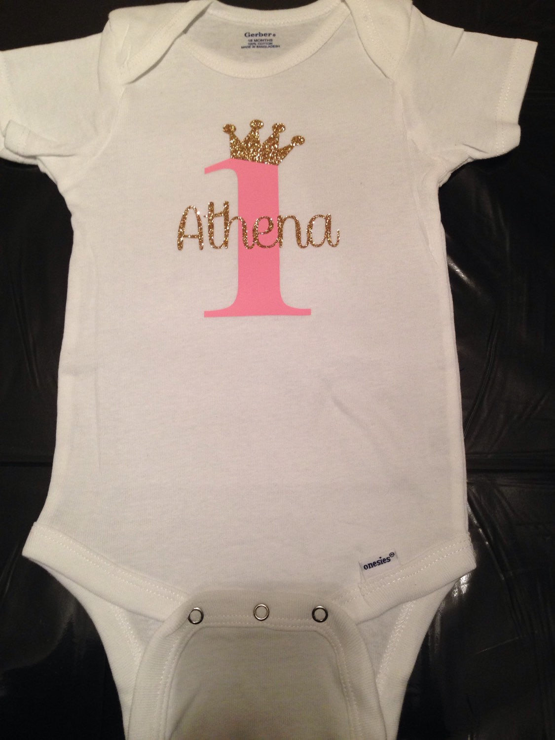 Girl First Birthday Baby Onesie, ONE Year Old Birthday Princess