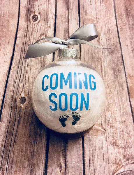 Baby coming hot sale soon christmas ornaments