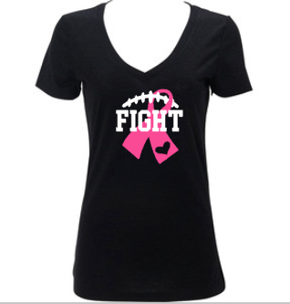 Women's Fight Breast Cancer Awareness Shirt, Football Sports