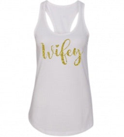 Women’s Bride Wifey Racerback Tank Top Shirt