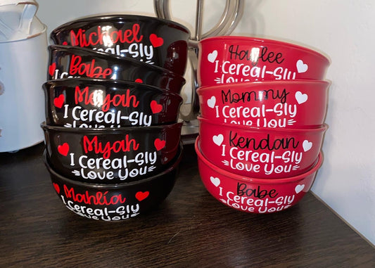 Valentine’s Day I Cereal-Sly Love You Cereal Bowl Gift