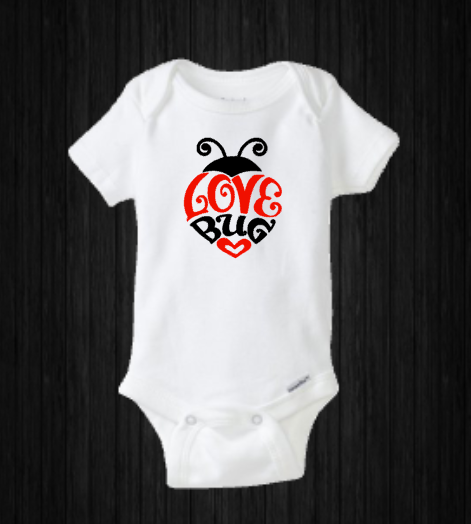 Baby Valentine’s Day Onesie Love Lady Bug Holiday