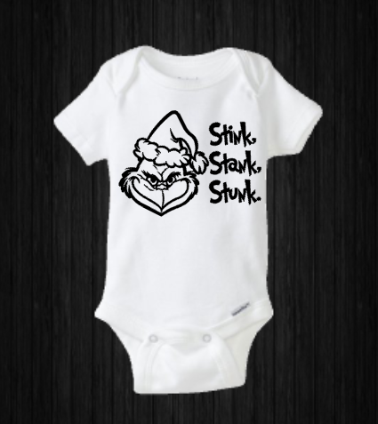 Baby Grinch Onesie Stink Stank Stunk Funny