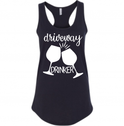 Driveway Drinker Women’s Funny Racerback Tank Top