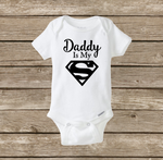 Daddy Is My Superhero Superman Baby Onesie, Baby Shower, Father’s Day