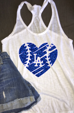 Women’s LA Dodger Heart Tank Top, Baseball